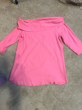 Off-Shoulder Pink Tunic Top